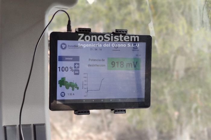 Controlla il generatore di ozono con un tablet dalla cabina