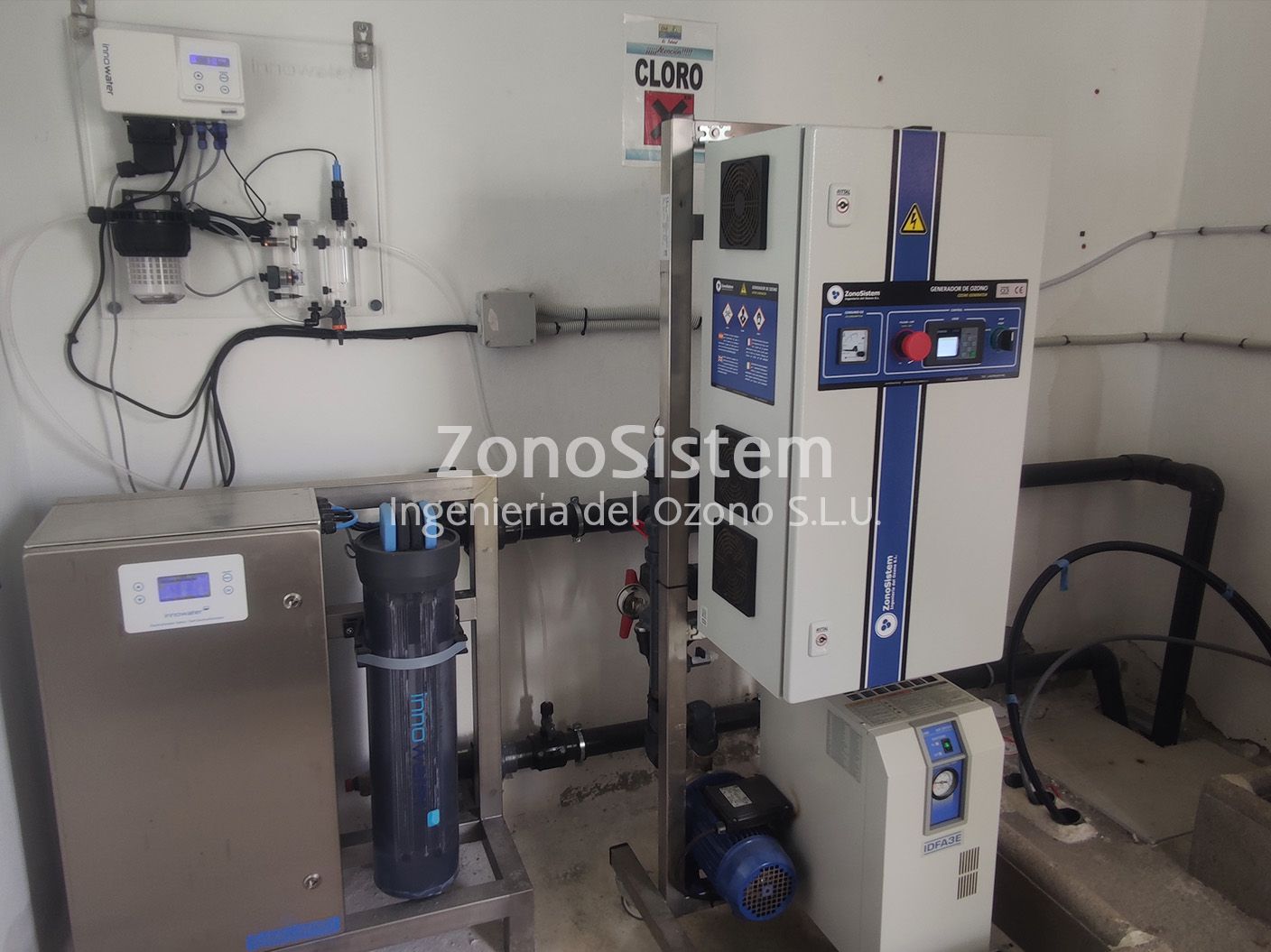 Ozone for swimming pool in hotel, Spain