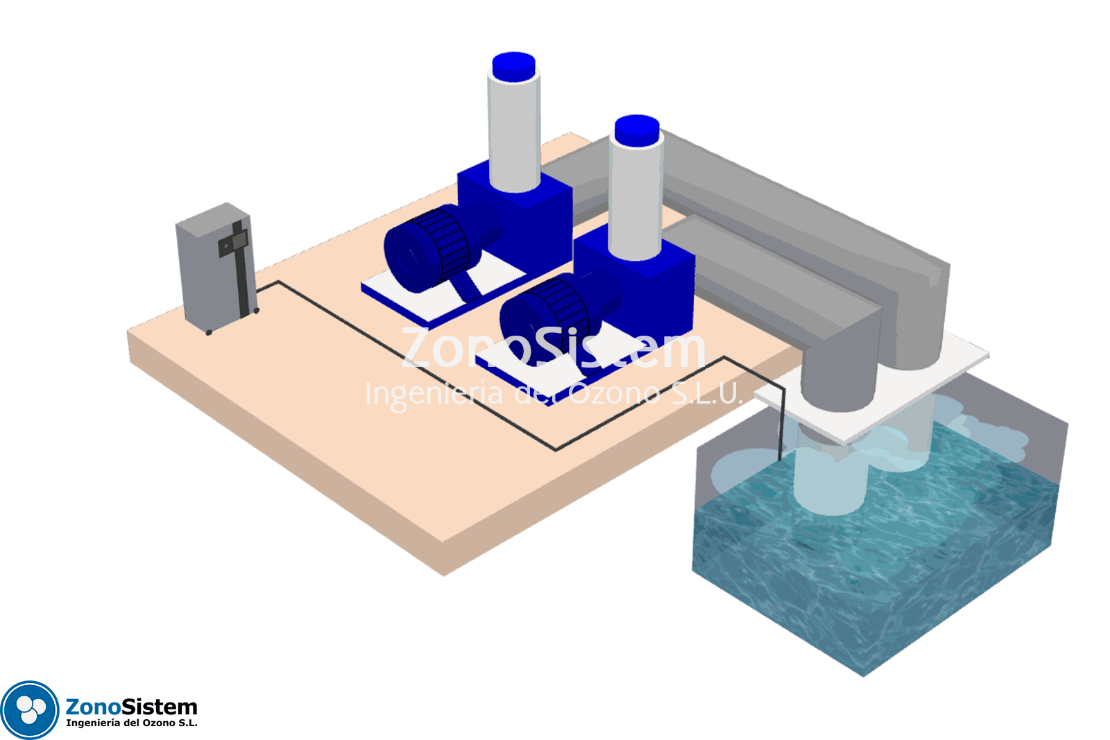 Direct injection into the air chamber of the pumping pit
