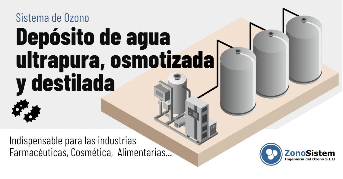 Ozono para Depósito de agua ultrapura, osmotizada y destilada