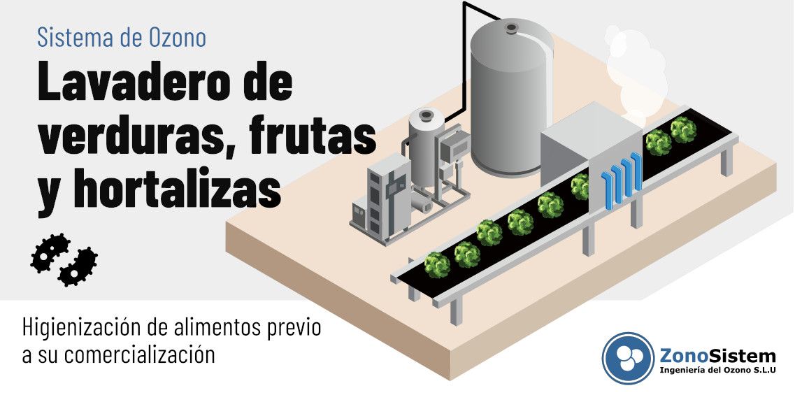 Ozone for washing vegetables, fruits and vegetables