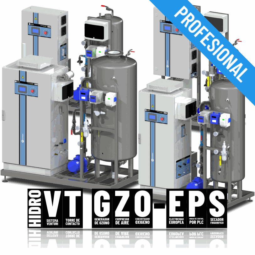 Generatori di ozono professionali per acqua serie HIDRO VT GZO-EPS